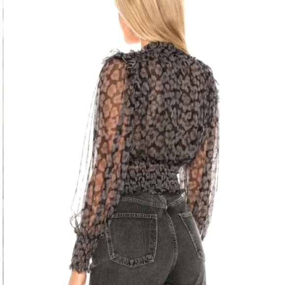 FREE PEOPLE TWYLA SPOTTED PRINT BLOUSE - Size XS - Picture 4 of 13